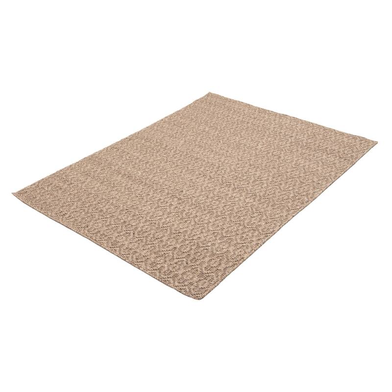 ECARPETGALLERY Braid weave Sienna Brown Wool Rug - 5'3 x 7'5