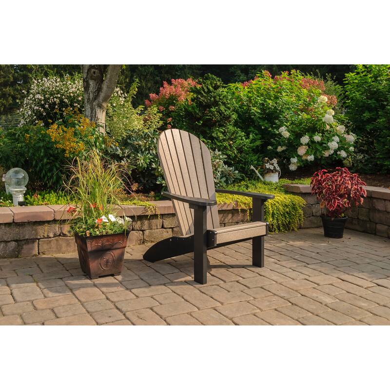 Poly Adirondack Chair - Weathered Wood/Black