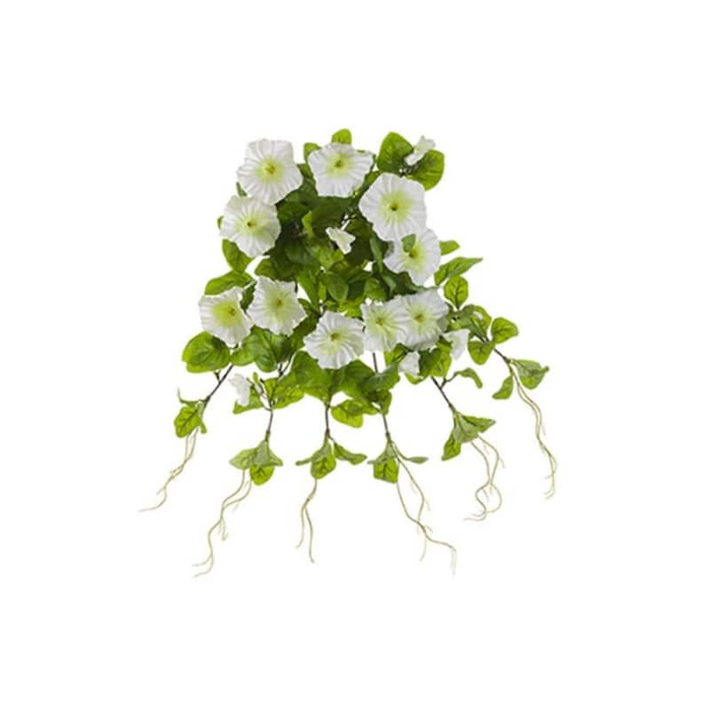 Artificial Petunia Floral Bush Spray - 20" - White