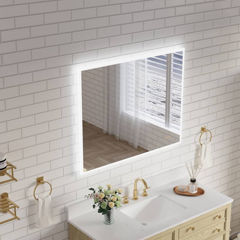 Modern Wall Mounted LED Bathroom Frontlit/Backlit Mirror With PMMA Diffuser