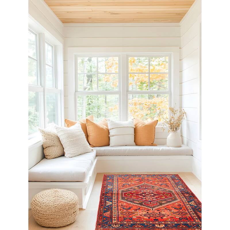 ECARPETGALLERY Hand-knotted Andelz Red Wool Rug - 4'4 x 7'0