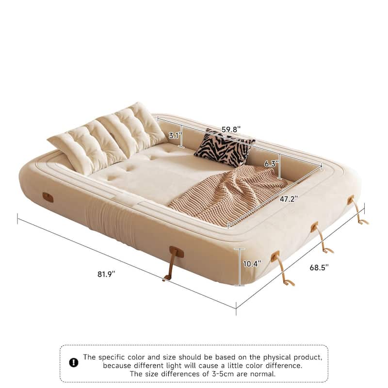 JASIWAY Modern Convertible Sleeper Sofa Chair Bed, White