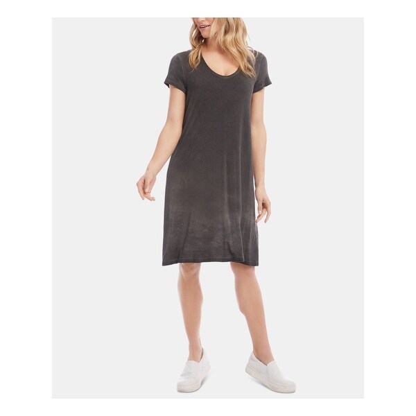 black knee length shirt dress