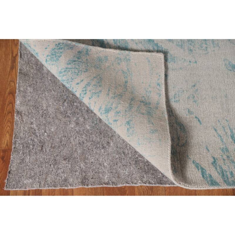 Hand Knotted Oriental 100% Wool Carpet Modern All-Over Beige & Ivories Abstract Area Rug - 8' 0'' X 6' 3''