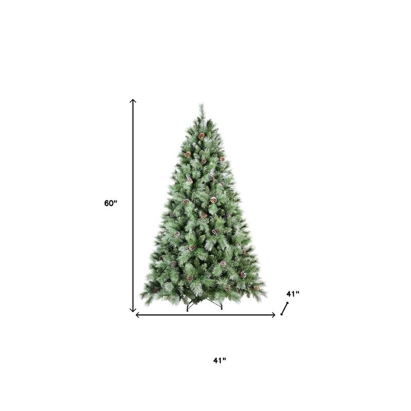 HomeRoots 5' Full Pine Christmas Tree With Decorations - Green - 41.00 in. x 60.00 in. x 41.00 in.