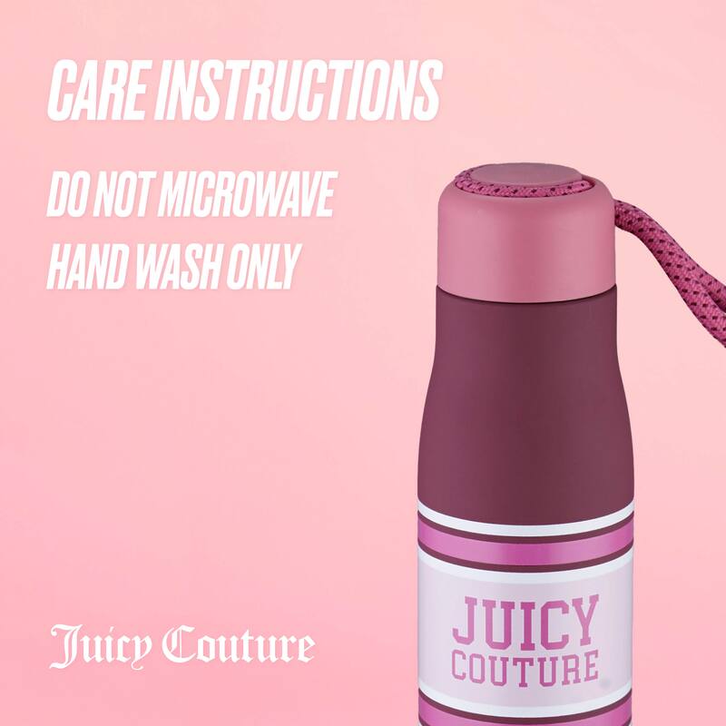 Juicy Couture Luxe Loop Hydration Stainless Steel Tumbler With Woven Loop Handle