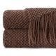 preview thumbnail 17 of 59, Chanasya Textured Knit Acrylic Throw Blanket With Tassels