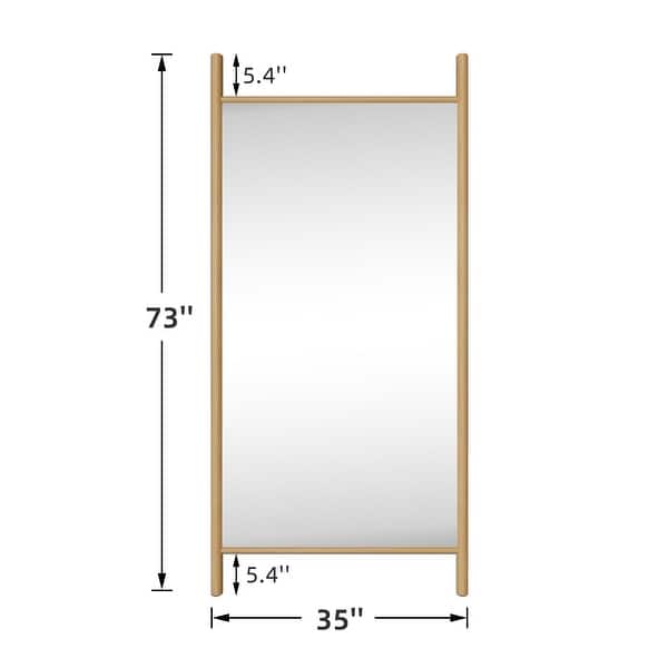 dimension image slide 0 of 6, Wooden Frame Ladder-Style Wall Mirror full length mirror