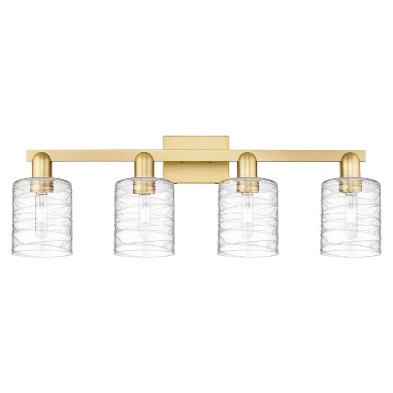 Innovations Lighting Endless Possibilities Arcadia - Cobbleskill - 4 Light 32" Bath Vanity Light - Deco Swirl/Satin Gold