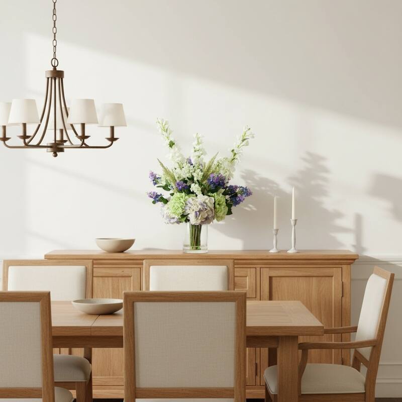 Hydrangea, Lilac and Delphinium Arrangement - 29