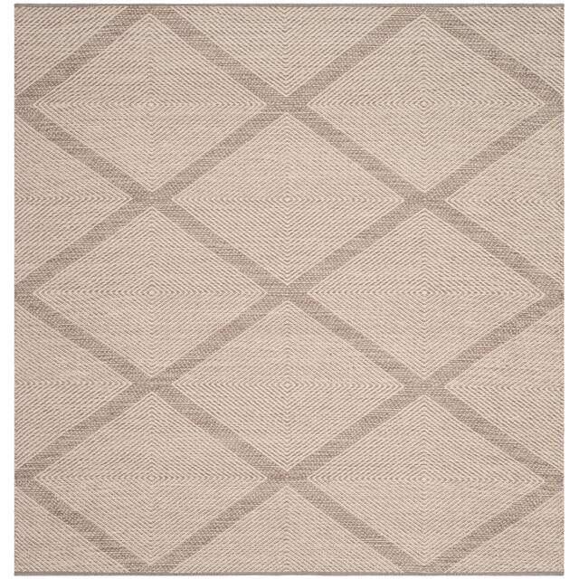 SAFAVIEH Handmade Flatweave Montauk Elsbe Trellis Cotton Rug - 6' x 6' Square - Grey