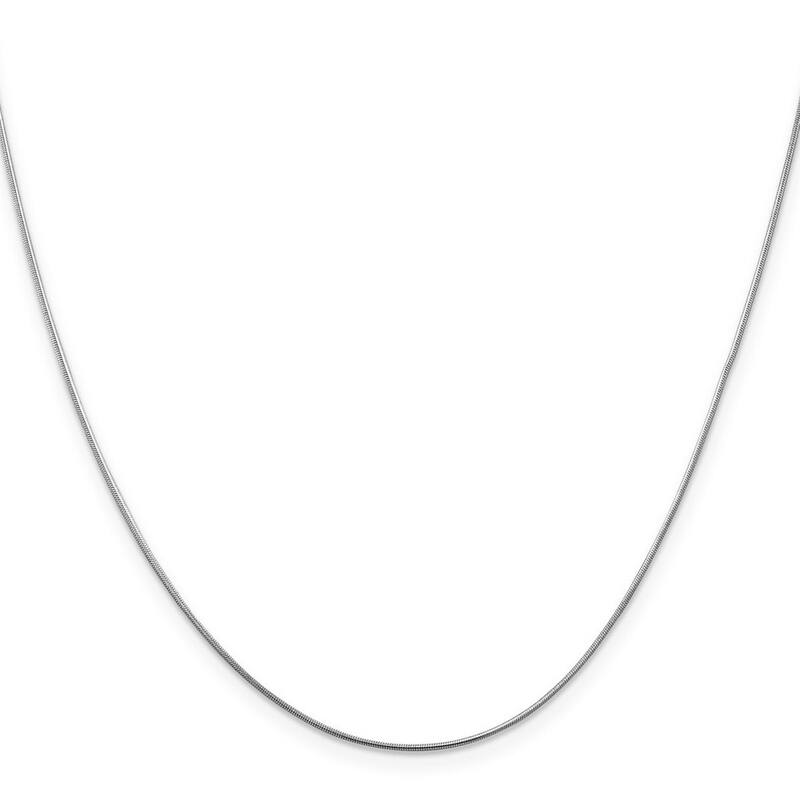 Curata Italian 14k White Gold 0.8mm Snake Chain Necklace (Lobster) Options: 16 18 20