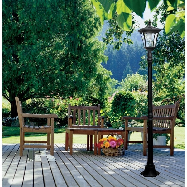 Paradise Gl23716bk Cast Aluminum Solar Led Streetlight Paradise Gl23716bk Cast Aluminum Solar Led Streetlight Style Patio Light Free Shipping Today 24721873