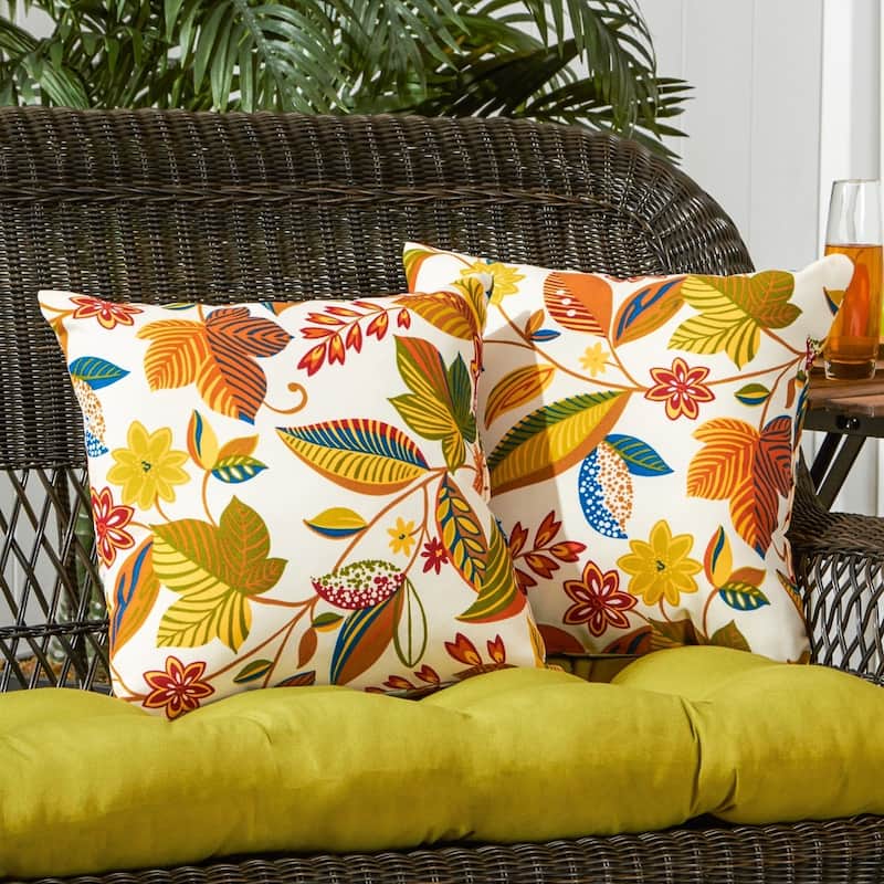 Outdoor Esprit Floral 17-inch Accent Pillow (Set of 2) by Greendale Home Fashions