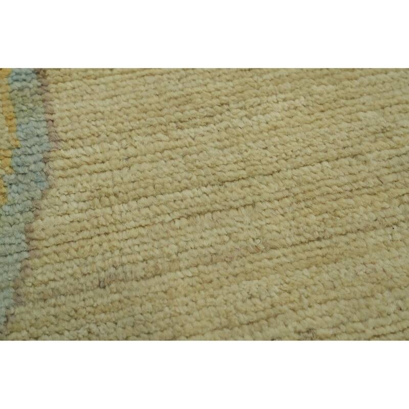 Handmade Wool Oushak Turkish Area Rug, Geometric Carpet - 11' 10'' X 9' 2''