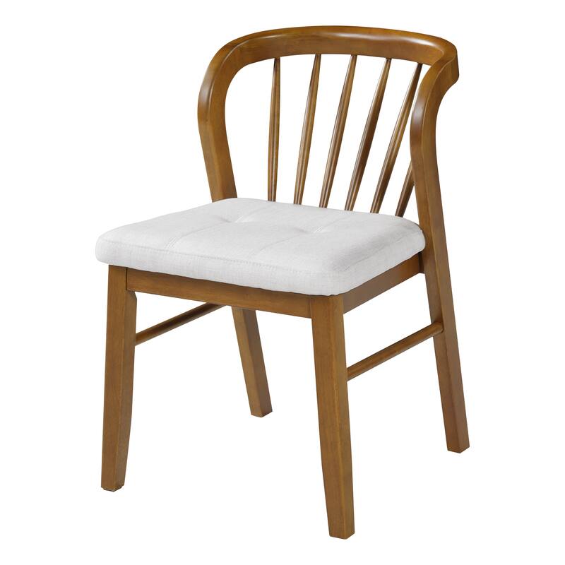 Christopher Knight Home - Modern 7-Piece Wooden Dining Table Set with Fabric Upholstered Windsor Dining Chairs