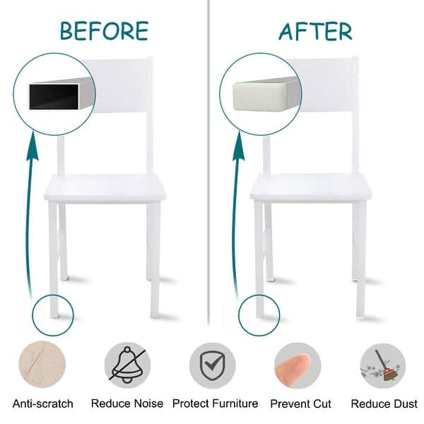 15x30mm Plastic Ribbed Tube Inserts End Caps Patio Furniture Feet 5pcs White Overstock 28706087