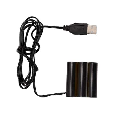 Battery Replacement Power Packs With Usb Connector Black 58" Set of 3