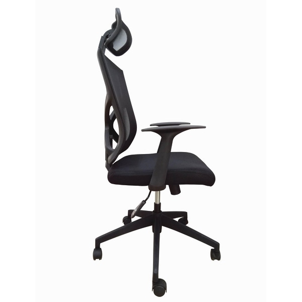 Modern High Back With Headrest Office Mesh Chair Tilt Arms Lumber