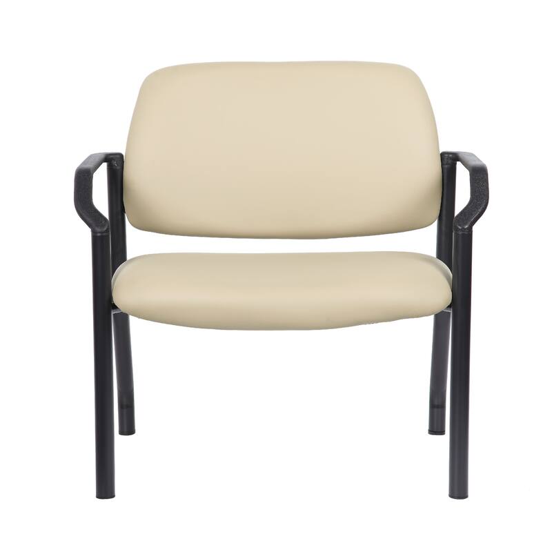 Theo XL Wide Guest Chair, Beige Antimicrobial Vinyl, 500 lbs