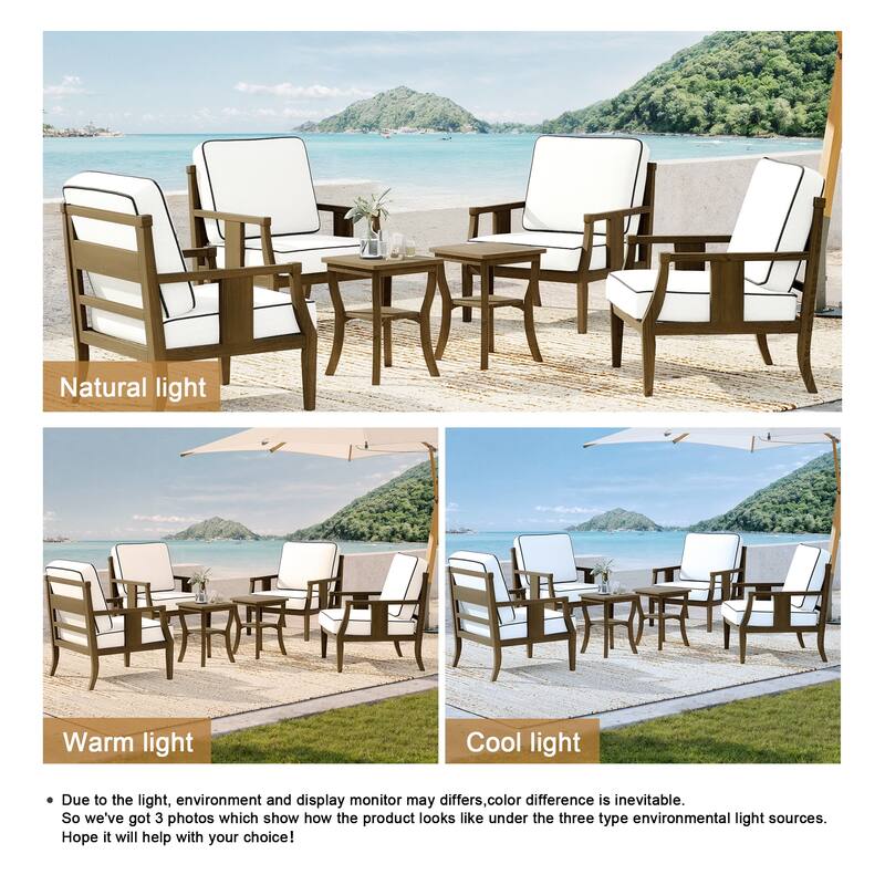 Patio Conversation Sets with Side Table(Set of 6)