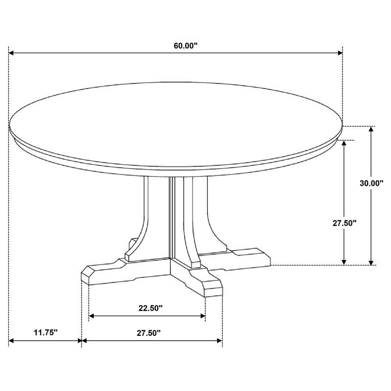 Hartville Round Dining Table Set Natural Light Brown