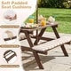 preview thumbnail 17 of 18, Gymax Kids Picnic Table w/Bench Seat Cushions Removable & Adjustable