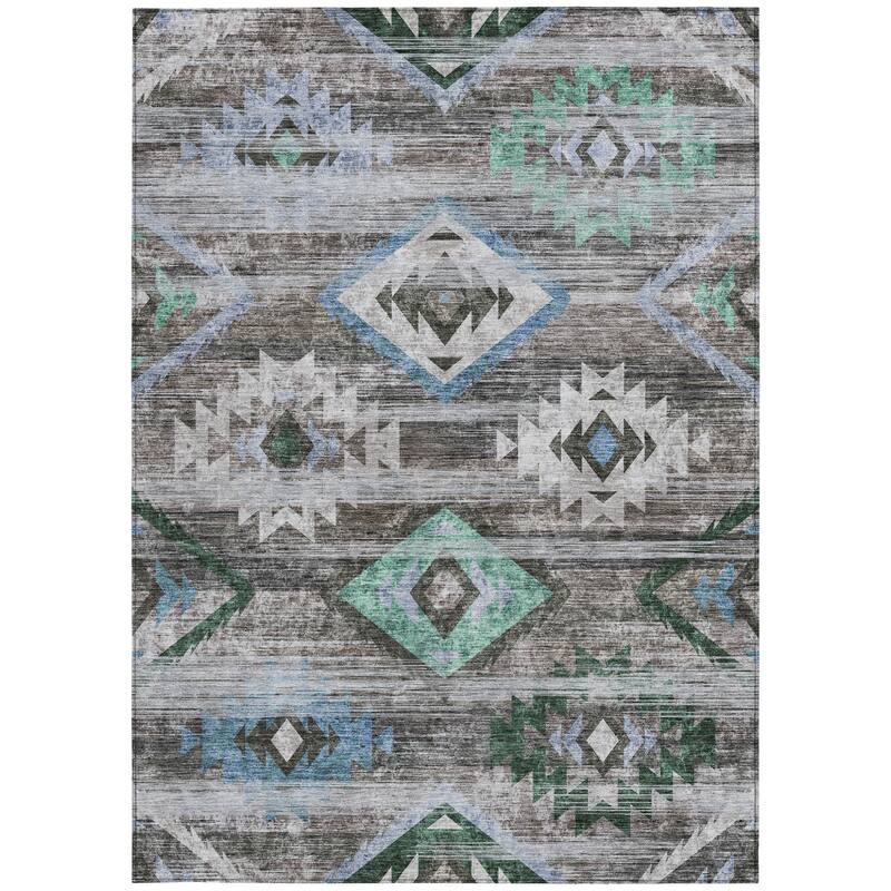 HomeRoots Southwestern Transitional Rectangle Outdoor Rug