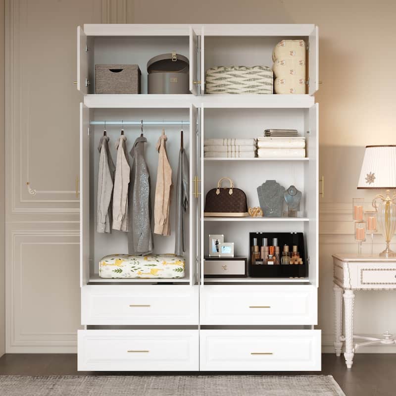 Closet Organizatin Armoires Wardrobes Hanging 4 Drawers Large Storage