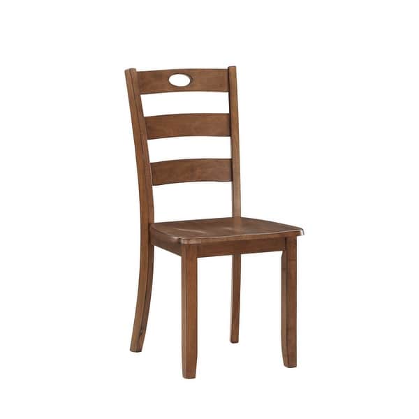 Diyo Dining Chair Set of 2, Ladderback Rustic Tobacco Brown Solid Wood -  Bed Bath & Beyond