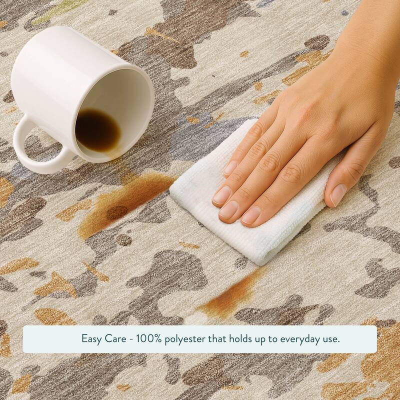 Machine Washable Indoor/ Outdoor Modern Calhan Chantille Rug