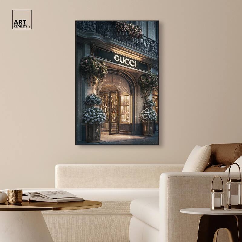 Illuminated Luxury Store Canvas by Art Remedy