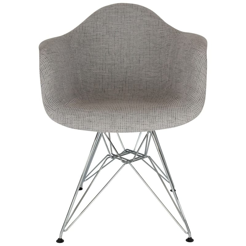 Willow Fabric Accent Armchair With Chrome Legs Set of 2 by LeisureMod