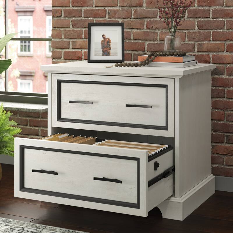 White File Cabinet with Full-Extension Drawers and Safety Interlock for Home Office