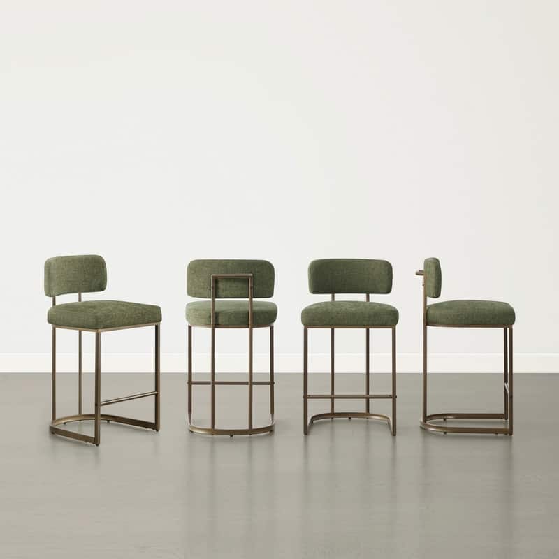 Arthur 26 inch Counter Height Bar Stool Set with Brass Frame