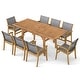 preview thumbnail 10 of 8, Costway 9 PCS Acacia Wood Outdoor Dining Set for 6-8 with 1.97" - See Details