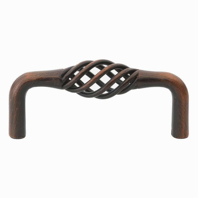 GlideRite 3-inch Screw Center Twisted Birdcage Cabinet Hardware Pull - Rustic Bronze (Pack of 10)