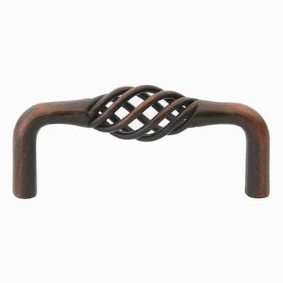 GlideRite 3-inch Screw Center Twisted Birdcage Cabinet Hardware Pull - Rustic Bronze (Pack of 25)