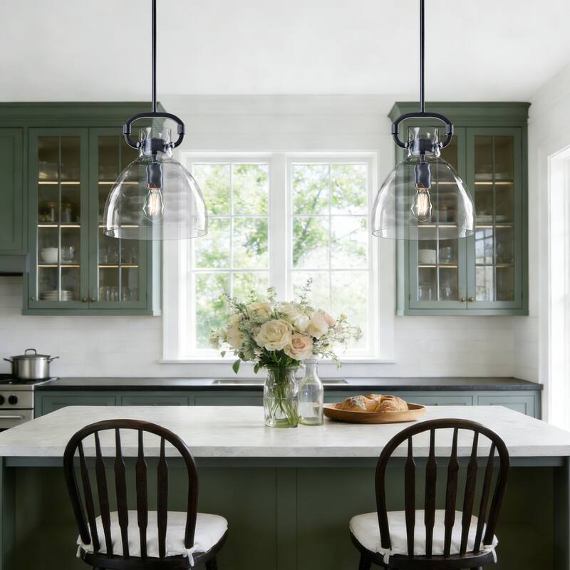 Skystar 1 - Light Single Pendant With Clear Hammered Glass Shade