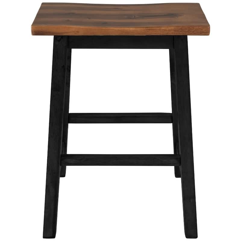 Farmhouse Rustic 2-piece Counter Height Wood Kitchen Dining Stools