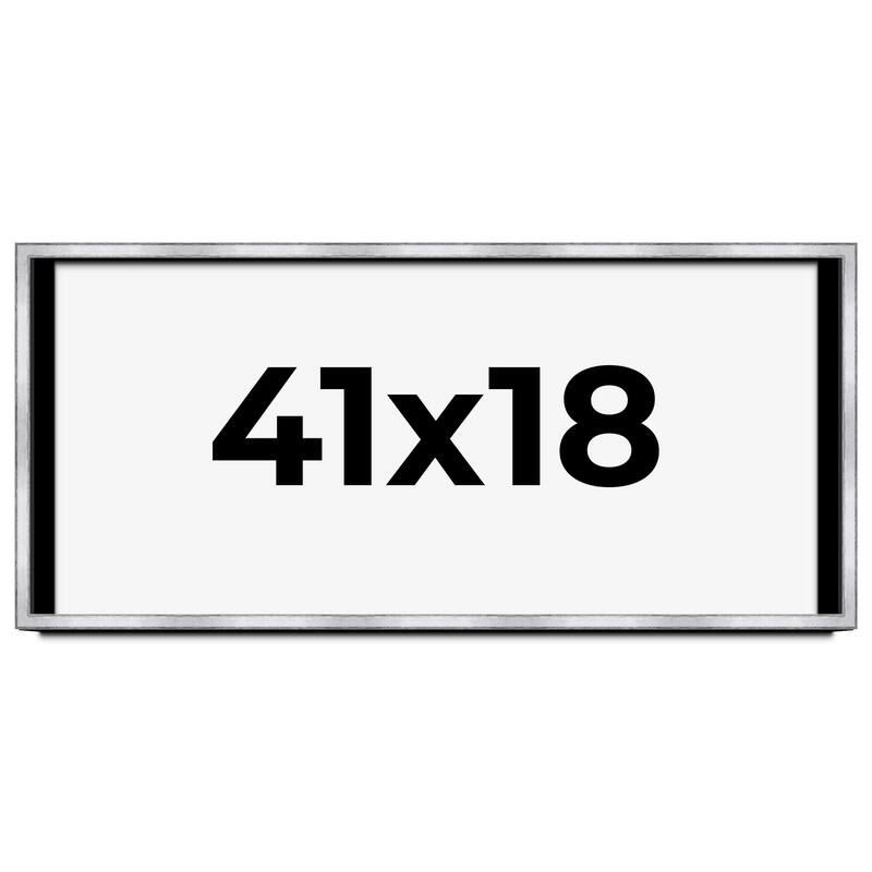 41x18 Shadow Box Frame Silver | 1.375 Inches Deep Real Wood