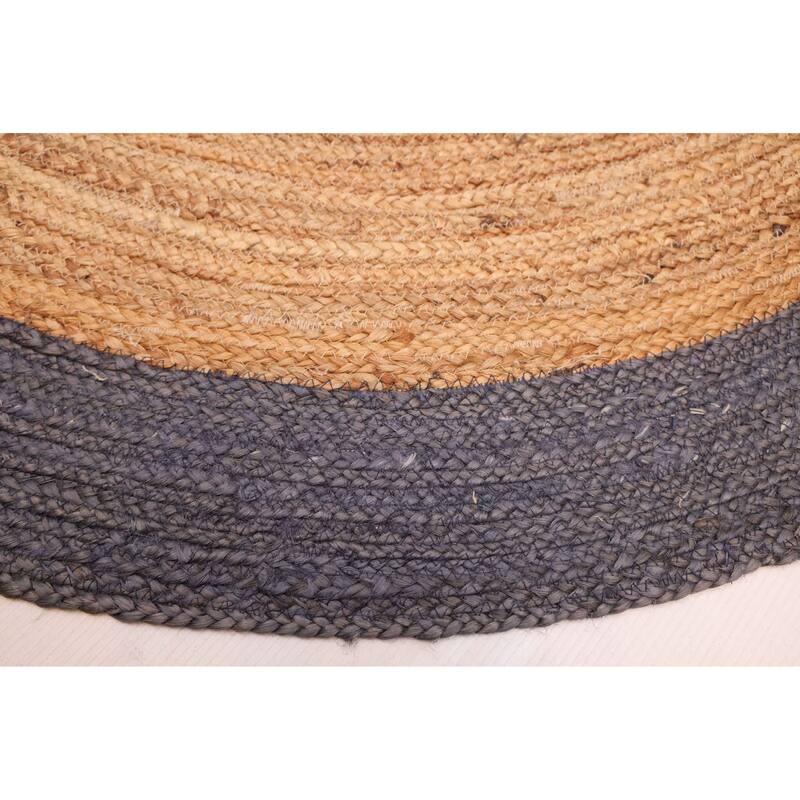 ECARPETGALLERY Braided Weave Palas Denizli Light Brown Jute Rug - 5'4 x 7'4