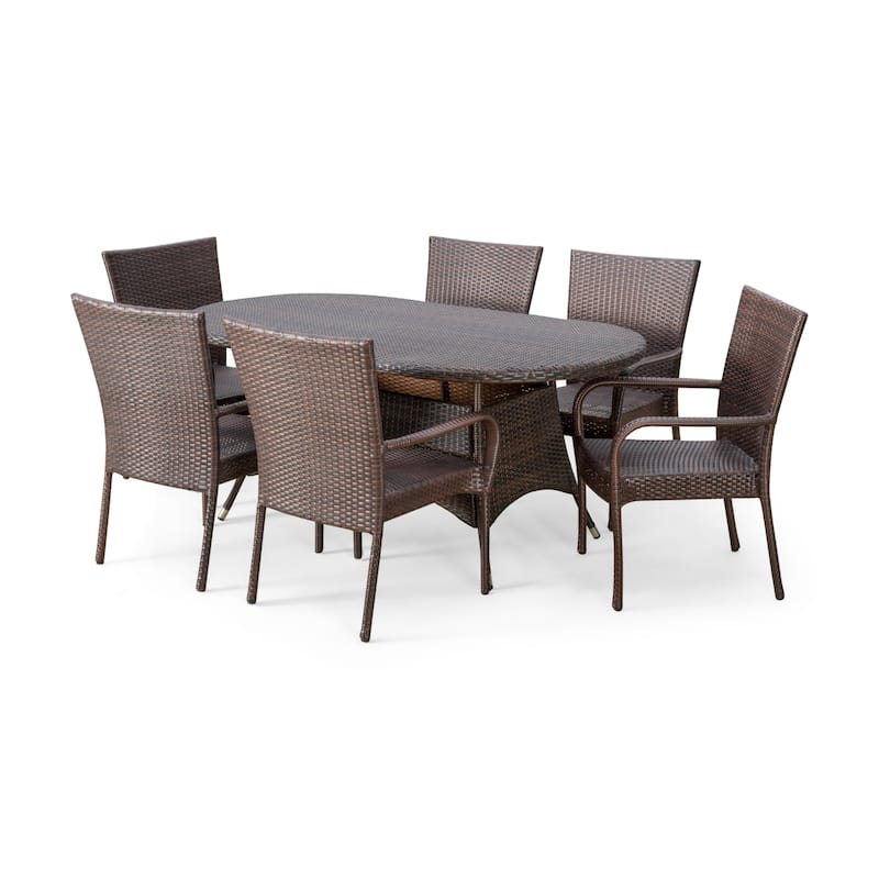 Blakely Outdoor 7-piece Wicker Dining Set by Christopher Knight Home