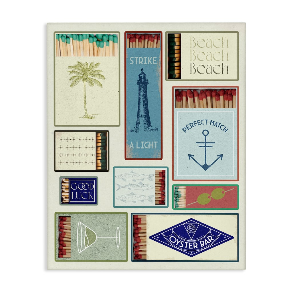 Stupell Nautical Theme Matchboxes Canvas Wall Art Design By Lil' Rue