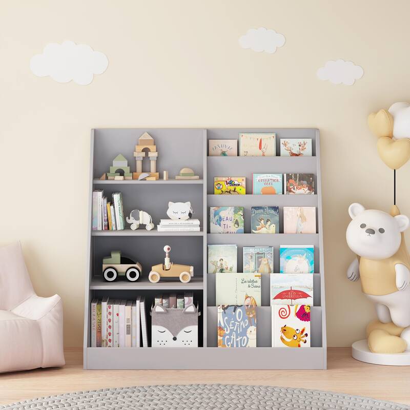 Kids Bookshelf and Toy Storage Organizer