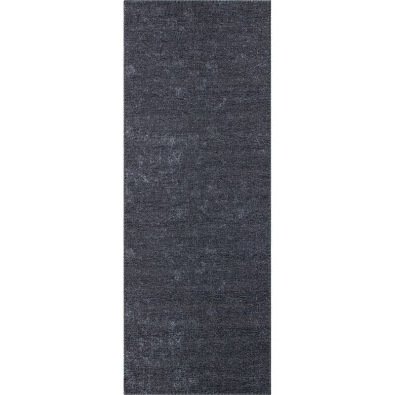 Contemporary Solid Machine Washable Area Rug