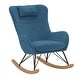 preview thumbnail 15 of 22, Avenue Greene Ernest Rocker Accent Chair with Storage Pockets - N/A Blue