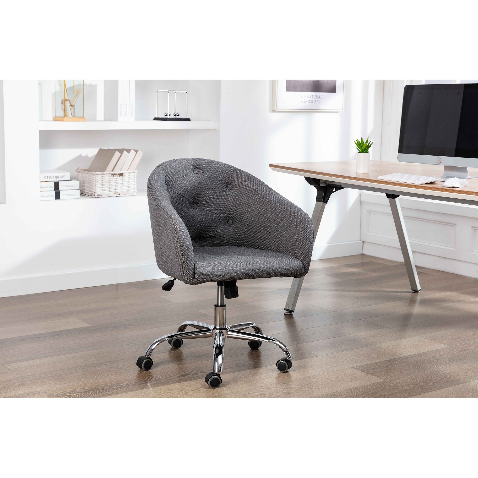 Porthos Home Kash Home Office Desk Chair Round Back Linen Fabric On Sale Bed Bath Beyond 32765504