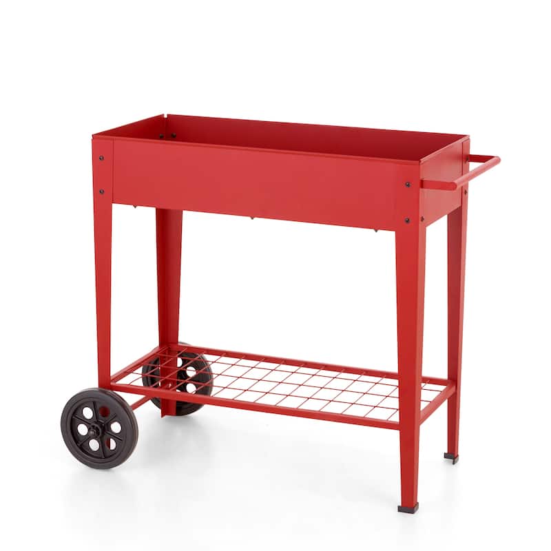 MAISON ARTS Metal Raised Planter Box with Legs Outdoor Elevated Garden Bed On Wheels for Vegetables Flower Herb