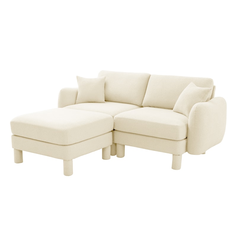 Loveseat Sofa, 78" 2-Seater Upholstered Couch Modern Sectional Couches with Shell-shaped Armrests for Living Room